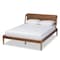 Baxton Studio Sadler Mid-Century Modern Ash Walnut Brown Finished Wood Full Size Platform Bed 174-10911-Zoro - alternate 1